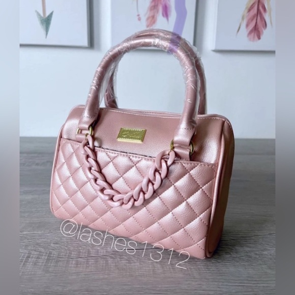 BETSEY JOHNSON Bag Chain Barrel Crossbody - Rose Gold LBCHAIN - Picture 2 of 8